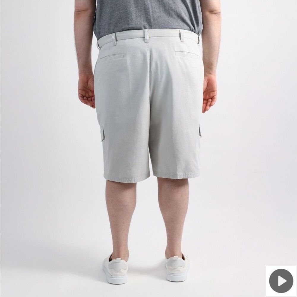 NEW Haggar Big & Tall Cargo Shorts Size 54 Khaki Comfort Stretch Tech Pocket - Picture 8 of 8